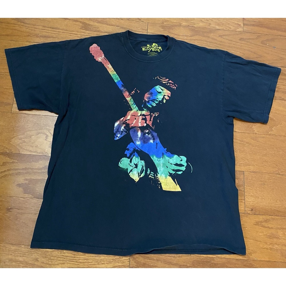 Jimi Hendrix Rock‎ Icons Tie-Dye T-Shirt Vintage Band Tee XL